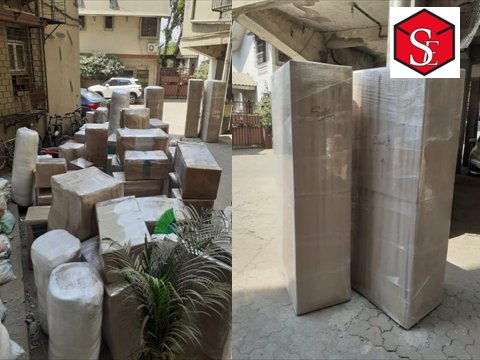 Boxes & Furniture Staged Outside for Loading – Shiftingeasy Packers and Movers